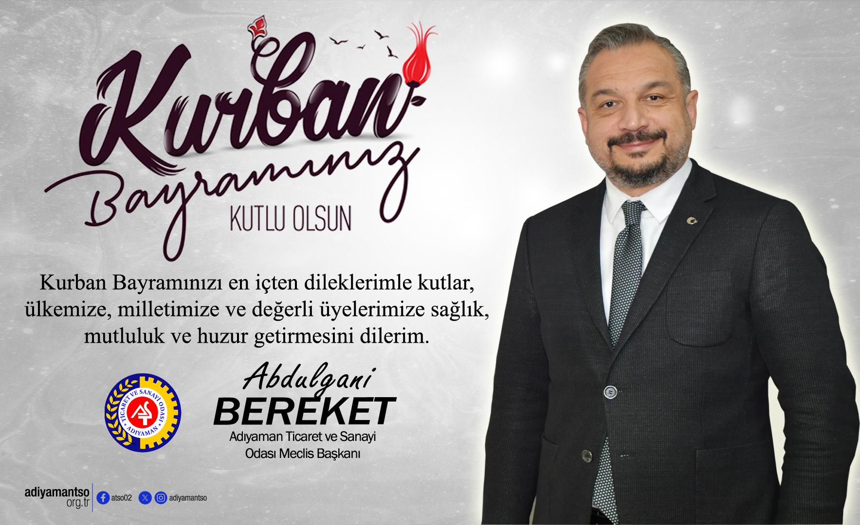 ATSO Meclis Başkanı Bereket’in Kurban Bayramı Mesajı
